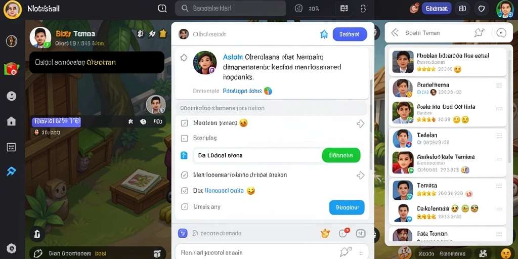 Fitur interaktif memungkinkan pemain untuk terhubung dengan teman.